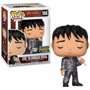 Funko Pop Rocks: Diamond Elvis '68 Comeback Special EE Exclusive BNIB #188